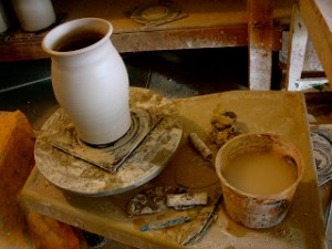 vase on potters wheel