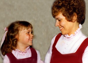 My mom and I singing in a program